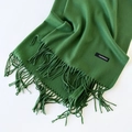Deep green soft cashmere-like scarf with fringe tassels and authentic material tag - 215*70cm / Emerald Green (DW010-36)