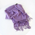 Elegant lavender purple winter scarf with fine fringe trim in soft cashmere-like texture - 215*70cm / Light Purple (DW010-29)