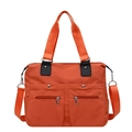 Borsa tote in nylon arancione impermeabile con tasche multiple con zip e tracolla - Arancione