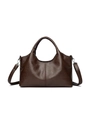 Dunkelbraune Shopper-Tasche mit Tragegriff und abnehmbarem Schultergurt im minimalistischen Stil - Braun
