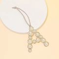 Llavero letra A con perlas y aleación de zinc dorada para bolsos y decoración de regalo - Letra A / Plateado
