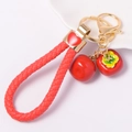 Creative Chinese style persimmon keychain with red woven rope and gold metal clasp - Red Rope Red Persimmon