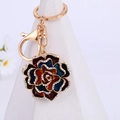 Elegante portachiavi a forma di rosa smaltata con cristalli scintillanti e gancio dorato - Gradiente Multicolore (Stile 1)