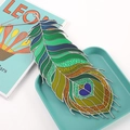 Colorful metal peacock feather hanging ornament for Christmas and store ceiling decoration - Colorful