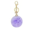Detailed close-up of a purple faux fur keychain with a gold rhinestone-encrusted letter Z - Purple Z