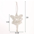 Sparkling rhinestone fairy ornament in silver finish with grey velvet cord, 22cm total length - Fairy Style