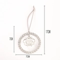Sparkling crystal sun pendant with crown detail for Christmas tree or car decor, 7cm wide - Circular Design