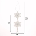 Sparkling silver snowflake ornament with rhinestones and teardrop pendant, 17cm long - Snowflake Style