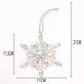 Sparkling silver snowflake ornament with rhinestones and dimensions 11.5cm by 11cm - Pave Large Stone Snowflake