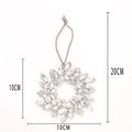 Corona de diamantes de imitación de copo de nieve navideño con medidas de 10cm por 20cm - Estilo de Anillo de Cristal Calado (Estilo 1) / Plateado