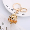 Portachiavi creativo a forma di ciotola del tesoro con placcatura in oro e strass fini - Stile Cornucopia Arancione (Modello 4)