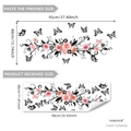 Adesivi murali con rose rosa e farfalle, dimensioni per decorazione vetrine e muri - 30*90cm