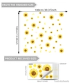 6er-Set statische Fensteraufkleber mit Sonnenblumen und Mond für die Glasdekoration - Sonnenblume Stern Mond Muster (D16529) / 6 Blatt (30x20cm)