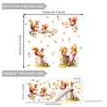 Watercolor squirrel wall stickers with autumn leaves for home decor, set of 2 sheets - Squirrel And Branch (M14235)