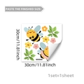 Luminous cartoon bee and sunflower wall sticker sheet measuring 30x30cm for home decor - Bees and Flowers (YCG20147)