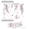 Pink ink cherry blossom wall stickers with butterflies for living room bedroom decor - Pink Watercolor Flower Tree (M19005)