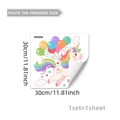 Luminous unicorn wall sticker with rainbow mane and colorful balloons for room decor - Unicorn and Balloons (YCG20149)