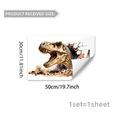 Detail of 3D T-Rex dinosaur wall sticker with stone breaking effect for kids room decor - Dinosaur Pattern (B20098)