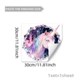 Detail showing self-adhesive unicorn wall sticker dimensions and texture for kids rooms - Unicorn Pattern (B20099)
