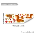 Fall static window stickers featuring squirrels, maple leaves, and Autumn sign on 30cm sheet - Cartoon Squirrel Autumn Style (D20160)