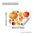 Luminous autumn wall stickers set featuring watercolor pumpkin, apple and maple leaves - Autumn Pumpkin and Maple (YCG20153)