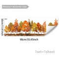 Detail showing 30x90cm autumn forest window sticker dimensions and tree patterns - Late Autumn Forest Landscape Style (D20183)