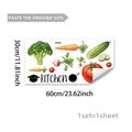 Detail van 30x60cm keukenmuursticker met groente-illustraties en Engelse belettering - Groenten Stijl (M20287-NC) / Groot