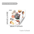 Detailed view of chef mouse wall sticker with dimensions 30x30cm and cartoon pattern - Chef Mouse (YCG20158)