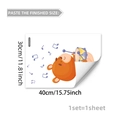 Luminous hamster wall decal sticker with blue musical notes design measuring 40x30cm - Hamster Drumming (YCG20161)
