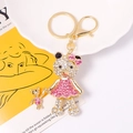 Portachiavi genitore-figlio con orsetti in strass scintillanti e cristalli rosa dorati - Orso Genitore-Figlio in Strass (Colore 1)