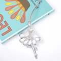 Sparkling ballerina dancer ornament with teardrop rhinestones on a decorative book - Silver Style (Style 1) / Silver