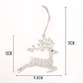 Pendentif renne argenté étincelant avec strass pour Noël, hauteur de 19 cm - Style 1