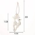 Pendentif renne argenté avec strass brillants et cordon gris pour déco de Noël - Style 3