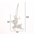 Détail de la suspension renne de 9 cm sertie de strass avec les dimensions indiquées - Style 2