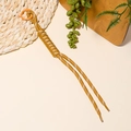 Detail of mustard yellow braided paracord strap with orange O-ring for keys and phones - Ginger Yellow
