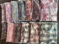 Collection of flannel plaid shirts with double chest pockets in various colors - Assorted Colors and Sizes