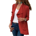 Roter Trenchcoat in mittlerer Länge mit Knitterstruktur und großen Revers für Damen - S / Rot