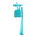 Ensemble robe courte dos nu cyan sexy avec panneaux en mesh et détails à lacets - S / Bleu