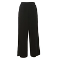 Pantaloni larghi neri da donna a vita alta in velluto a coste con trama a coste - S / Nero