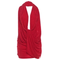 Sexy rotes Neckholder-Minikleid mit tiefem V-Ausschnitt und geflochtenen Trägern in Rot - S / Rot