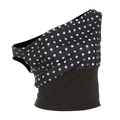Top corto monospalla con pois bianchi e inserto patchwork nero dallo stile aderente - S / Nero