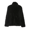 Elegant black faux fur jacket with a high collar and plush long sleeves for winter - S / Black
