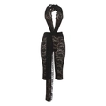 Tuta corta sexy in pizzo nero con scollo all'americana e lacci decorativi donna - M / Nero