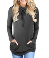 Close-up of charcoal gray hoodie featuring a drawstring cowl neck and side pockets - S / Gray