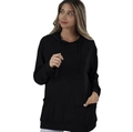 Women's classic black long sleeve hoodie with kangaroo pocket in a casual sporty fit - M / Black
