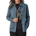 Damen Strickjacke in Blau mit Reverskragen und Knopfleiste für den Herbst - S / Blau