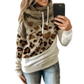 S / Tops / Large Apricot Leopard Print + Khaki
