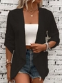 Damen Strickjacke in Schwarz mit Lochmuster und langen Ärmeln für den Freizeitlook - S / Schwarz