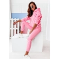 Damen Sportanzug in leuchtendem Rosa mit Langarm-Kapuzenpullover und passender Jogginghose - S / Rosa