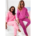 Damen zweiteiliger pinker und lila Trainingsanzug mit Kapuzenpullover und Jogginghose - S / Pflaumenrot